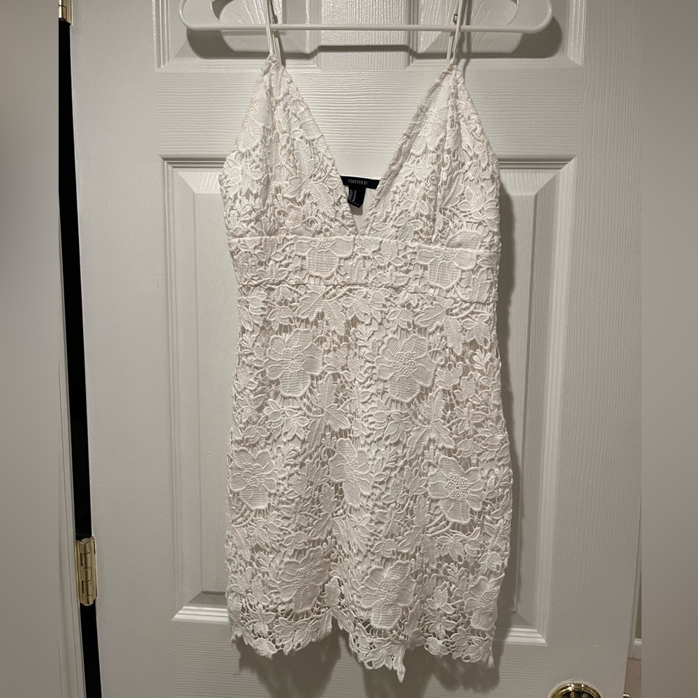 Forever 21 White Spaghetti Strap Mini Dress